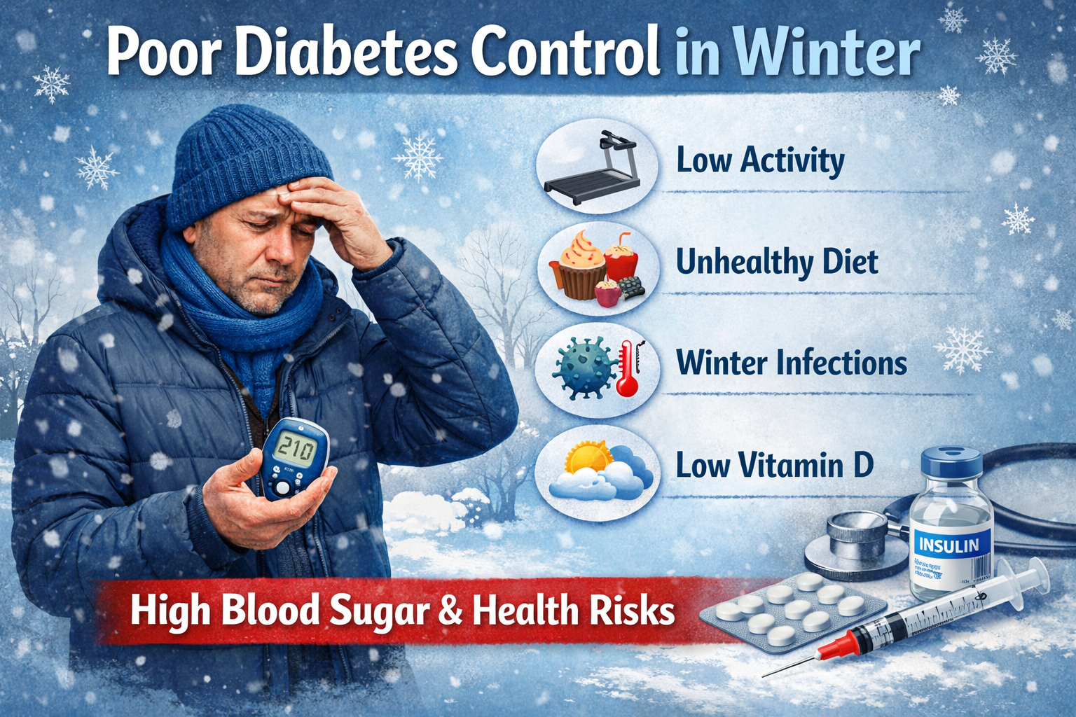 Poor Diabetes Control in Winter: Causes, Risks, and Prevention Tips